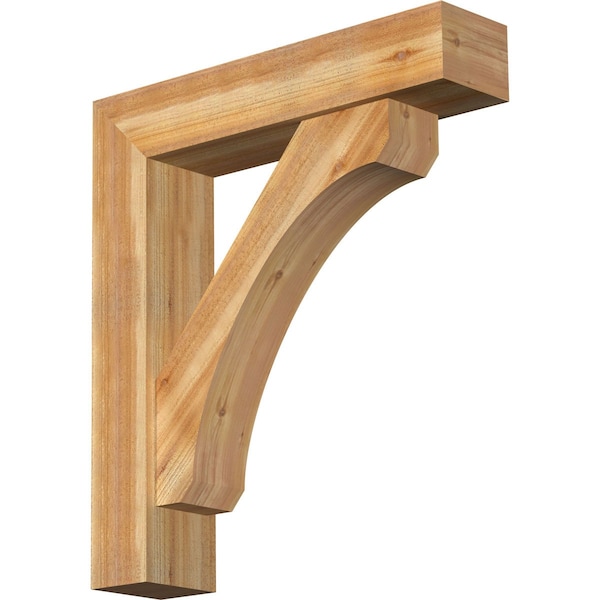 Ekena Millwork Legacy Block Rough Sawn Bracket w/ Offset Brace, Western Red Cedar, 8"W x 36"D x 40"H BKT0806X36X40LEC05RWR - main